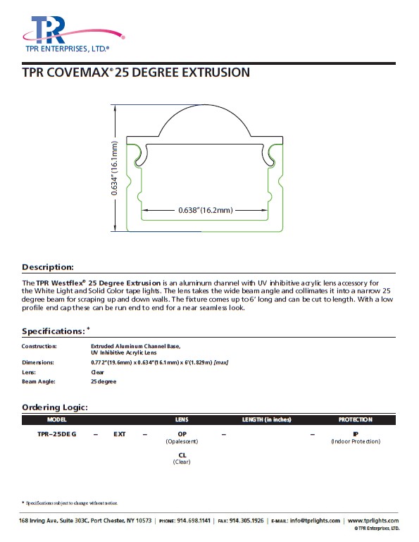 TPR Covemax 25 Degree Extrusion