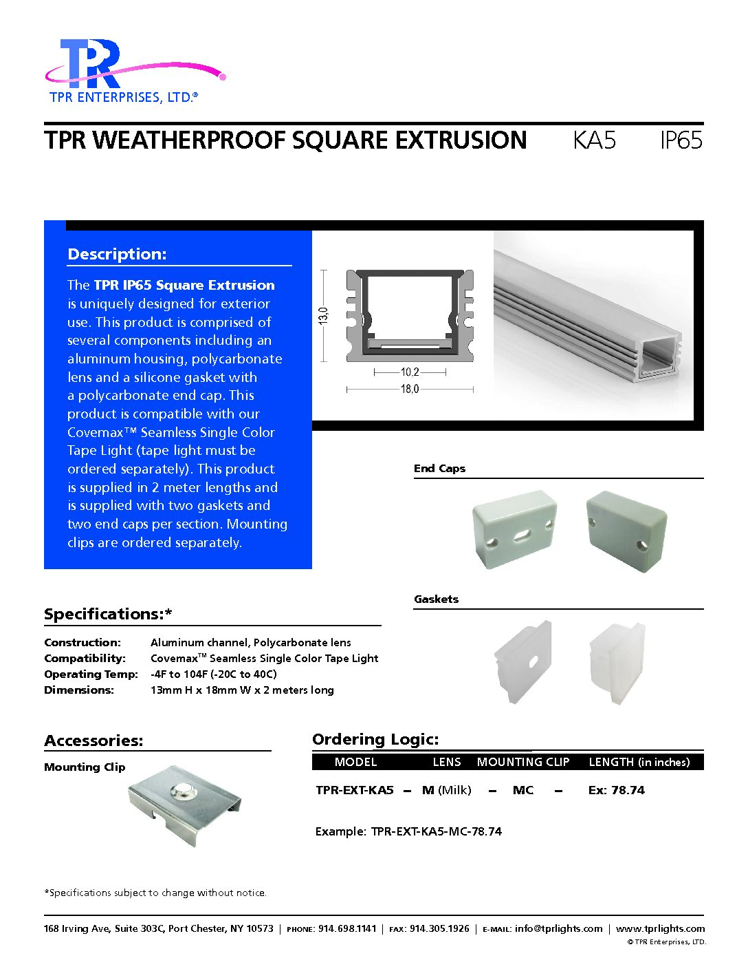TPR Weatherproof Square Extrusion